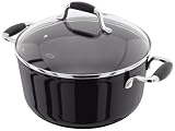 Stellar 3000 Induction Black 24cm Non-Stick Casserole
