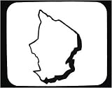 Decorated Mouse Pad with Africa, map, "black and white", outline, area, Chad, geograpy, region, land
