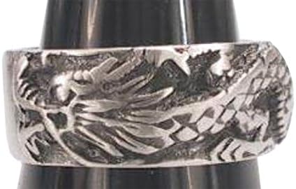 Dan Jewelers Long Detailed Asian Chinese Dragon Pewter Ring, Size 11