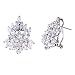 Bridal Jewelry Round CZ Diamond Silver Cluster Earrings