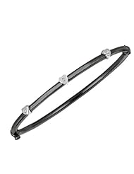 Silver Ruthenium Plated Polish 7.25" 2.95mm Round Tube Bangle With .03 Carat Diamond And Fancy Side Clasp
