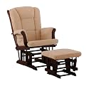 Stork Craft Tuscany Glider Rocker and Ottoman, Cherry/Beige