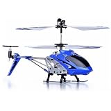 from Jazooli X107 3Ch Aluminium Rc Gyro Micro / Mini Remote Control Helicopter in Blue