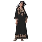 Copper Spiral Motif Handblock Print Caftan (Petite, Tall & Misses Sizes XS-3X)