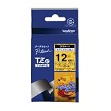ブラザー工業 TZeテープ ディズニーテープ(プーさんイエロー/黒字) 12mm TZe-DY31