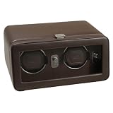 Wolf Designs 4526519 Module 2.5 Double Brown Watch Winder with Cover