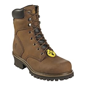 Mens CHIPPEWA 8 Steel Toe EH Vibram Lace Up Loggers Work Boots BROWN (Size Run 6-16 M XW) SPR-SUM