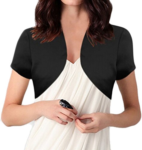 Alivila.Y Fashion Womens Satin Short Sleeve Bolero Shrug Jacket