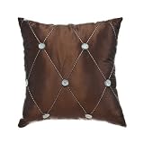 Millau 18" Pillow in French Blue / Chocolate
