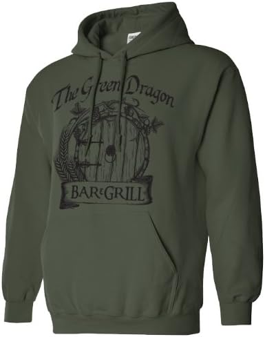 Sun Frog Shirts Adult Green Dragon Bar Grill Hoodies-Xxl-Military Green