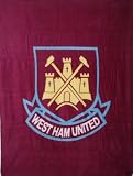 West Ham United FC Fleece Blanket, Claret/Blue, 130 x 180 Cm