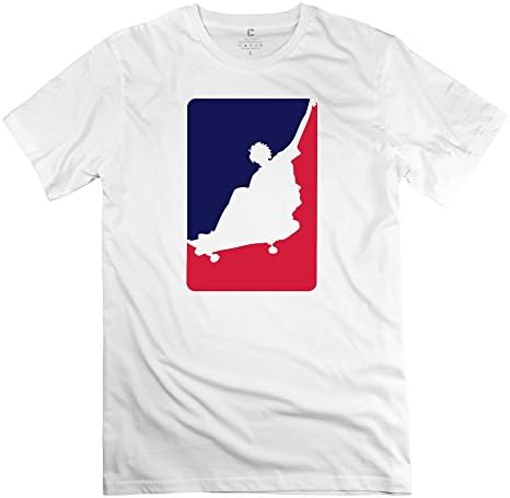 Wenchao Mens Skater Skateboarding T-shirt XS White
