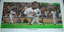 Barry Bonds Autographed 500th Home Run 17 x 33 Canvas Lithograph