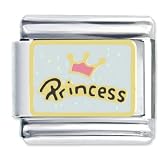 Pugster Princess Pink Crown Enamel Italian Charm Bracelet