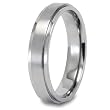 Brushed and Polished Titanium Ring (5mm) - Sizes 5 - 13
