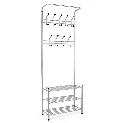 ᐅ Homfa Garderobenständer Kleiderständer 3 Ablagefächer Schuhablagen