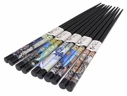 5 pair Japanese Chopsticks Gift Set Scenery BLUE