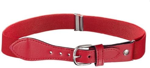 Albert's Kids Elastic Stretch Belt with Leather Closure - Red