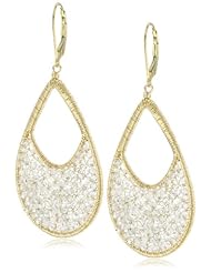 Dana Kellin Elegant Crystal Silver Shade Open Mosaic Earrings