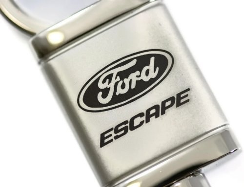 Ford Escape Satin-Chrome Valet Key Fob Authentic Logo Key Chain Key Ring Keychain Lanyard