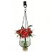 Hanging Glass Wall Vase G106 for Flowers, Home Patio Garden Wall Decor, Plants, Rooting, Candle Holder, or Scented Oil. Decorative Black Hanger with Hook and Gift Box Included