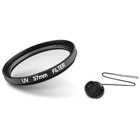 Everydaysource 37mm UV Ultra-Violet Filter Lens Protector+Camera Front Cap For Canon Nikon DSLR