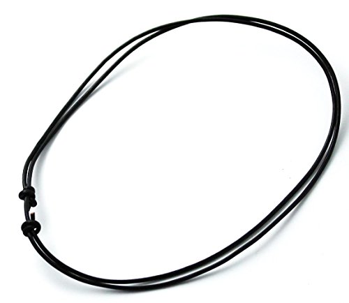 Sturdy Beach Choker Surf Necklace Adjustable Genuine 2mm Round Black Leather Cord 16-32