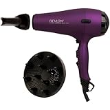 Revlon 1875W AC Motor Power Dry Hair Dryer, Purple with Soft Rubberized Feel for Comfort