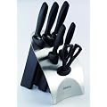 Rockingham Forge 7 Pce Knife and Scissor Block Set, Black