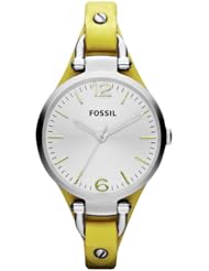 Fossil Georgia Three Hand Leather Watch Yellow Es3220