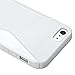 eForCity® TPU Rubber Skin Case Cover compatible with Apple® iPhone® 5 / 5S, White S Shape