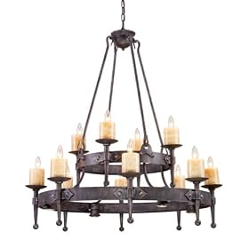 ELK Lighting 14006-8+4+4 Cambridge 12+12 Light Two Tier Chandelier in Moonlit Rust by ELK Lighting