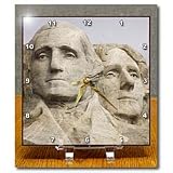 Closeup of Presidents Washington & Jefferson.Mount Rushmore National Park, South Dakota - 6x6 Desk Clock