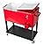 HIO Rolling Ice Chest Portable Patio Party Drink Cooler Cart with Four wheels and Durable plastic frame , 80 quarts (20 gallons) ,Red