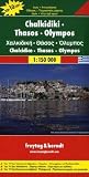 Freytag Berndt Autokarten, Chalkidiki , Thasos , (Thassos), Olympos - Ma&szlig;stab 1:150 000: Top 19 Tips Sehensw&uuml;rdigkeiten - Cityplan - Ortsregister mit Postleitzahlen - Freytag-Berndt und Artaria KG