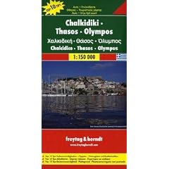 Freytag Berndt Autokarten, Chalkidiki , Thasos , (Thassos), Olympos - Ma�stab 1:150 000: Top 19 Tips Sehensw�rdigkeiten. Cityplan. Ortsregister mit Postleitzahlen