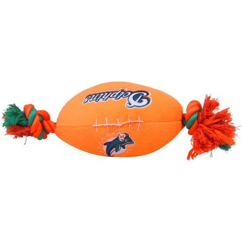 Miami Dolphins Pet Football Rope Toy, 6-Inches long