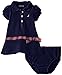 Nautica Baby Girls' Solid Pique Dress with Plaid Details