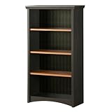 South Shore Furniture Gascony Collection 4-Shelf Bookcase, Ebony and Spice Wood