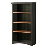 South Shore Furniture, Gascony Collection, Four Shelf Bookcase, Ebony and Spice wood