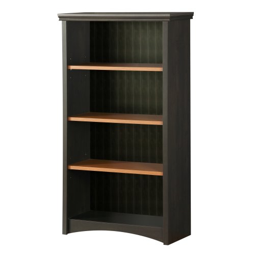 South Shore Furniture, Gascony Collection, Four Shelf Bookcase, Ebony and Spice wood