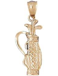 Dazzlers Solid 14k Gold Golf Club Bag Charm Pendant Available in three colors from jewelsberry (weights: 3.4 grams only)