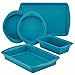 SilverStone Hybrid Ceramic Nonstick Bakeware, Steel Baking Pan Set, 5-Piece, Marine Blue
