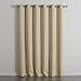 Best Home Fashion Wide Width Thermal Insulated Blackout Curtain - Antique Bronze Grommet Top - Beige - 80