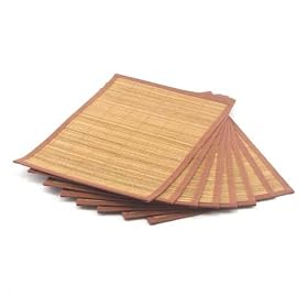 8 Piece Bamboo Place Mat Set - Light Brown by ThinkBamboo - Placemats