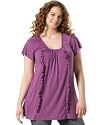 Miss Chievous Plus Size Flutter-Sleeve Ruffled Top