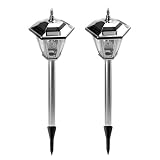 Super Bright Stainless Steel Solar Garden Light 3 Led - (Set of 2)