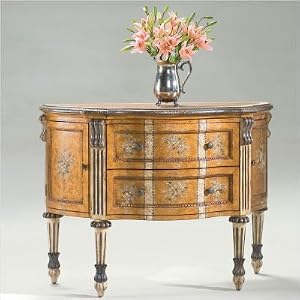 Artist's Originals Demilune Console Chest in Victorian Stripe