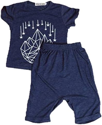 Ziopp Toddler Set Baby Printing T-Shirt + Short Pants Two-Piece Outfit Set (120)