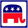 POLITICAL AND PATRIOTIC GIFTS-REPUBLICAN ELEPHANT CERAMIC WALL PLAQUE by Besheer Art Tile, Bedford, New Hampshire, U.S.A